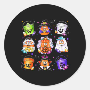 Pegatina Redonda Calabaza de nuggets de pollo Halloween 1