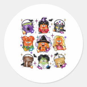 Pegatina Redonda Calabaza de nuggets de pollo Halloween Halloween H