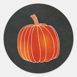 Pegatina Redonda Calabaza de otoño naranja brillante Favor de fiest