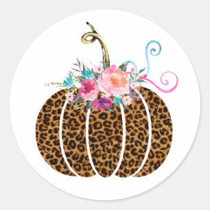 Pegatina Redonda Calabaza del leopardo
