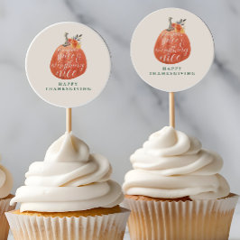 Pegatina Redonda Calabaza del Naranja del Día de Acción de Gracias 