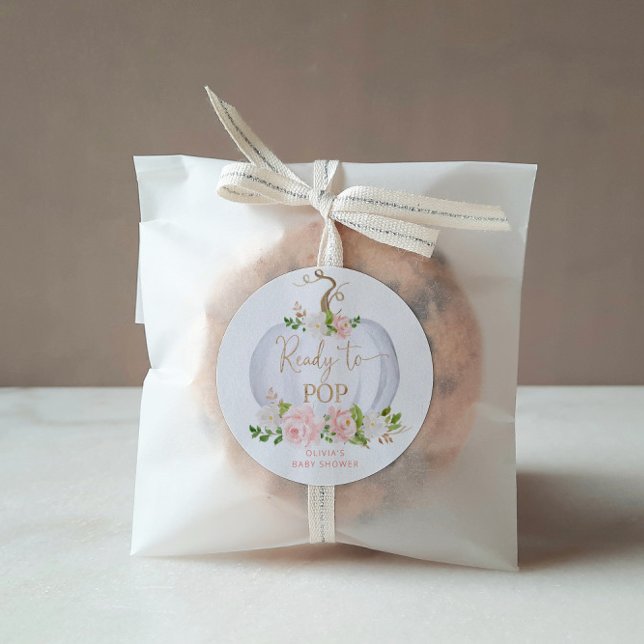 Pegatina Redonda Calabaza dorada acuarela a punto de abrir  Clásico (Subido por el creador)