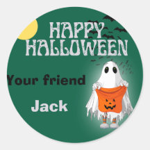 Calabaza fantasma dulce Halloween personalizado