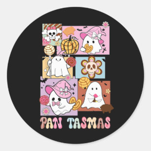 Pegatina Redonda Calabaza fantasma Pan Tasmas Spooky Conchas Hallow