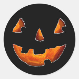 Pegatina Redonda Calabaza feliz de Halloween