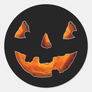 Pegatina Redonda Calabaza feliz de Halloween