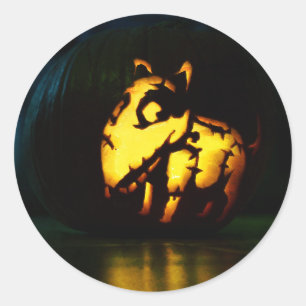 Pegatina Redonda Calabaza Frankenweenie