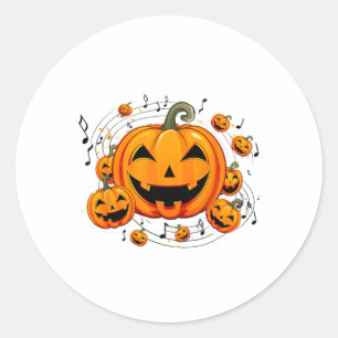 Pegatina Redonda Calabaza Halloween Fall del profesor de música
