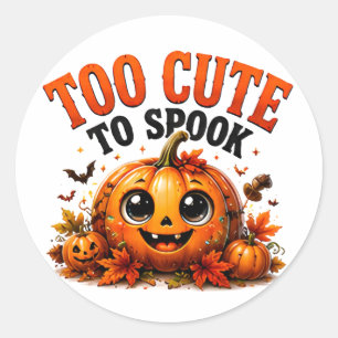 Pegatina Redonda 👻 Calabaza Linda Frase Divertida de Halloween 🎃