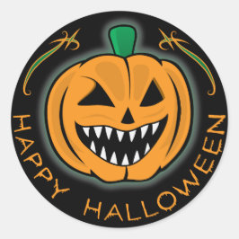 Pegatina Redonda Calabaza malvada