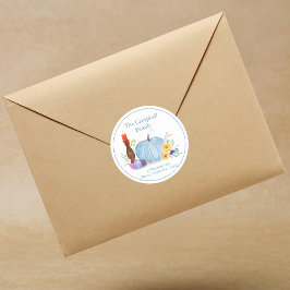 Pegatina Redonda Calabaza Pastel acuarela, otoño