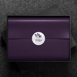 Pegatina Redonda Calabaza pequeña | Violet Purple Rustic Baby Showe