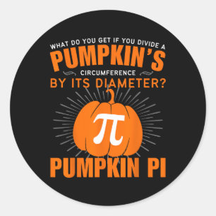 Pegatina Redonda Calabaza Pie Math Halloween Pi Day Costume Hombres
