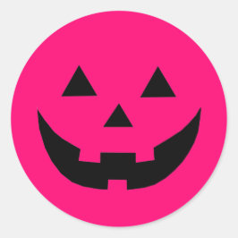 Pegatina Redonda Calabaza rosa caliente suave Cáncer de mama Concie