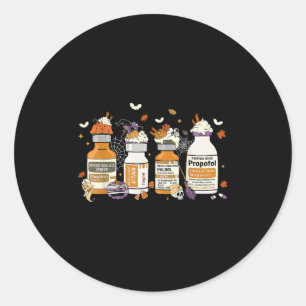 Pegatina Redonda Calabaza Sce Profol Ativan Versed Haldol Halloween
