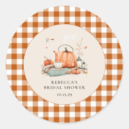 Pegatina Redonda Calabaza y especias y todo lo bueno de Baby Shower