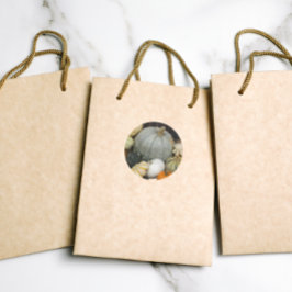 Pegatina Redonda Calabazas coloridas de cosecha