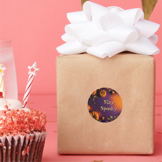 Pegatina Redonda Calabazas de Halloween (Fiesta)