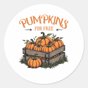 Pegatina Redonda Calabazas gratis - Amantes del otoño