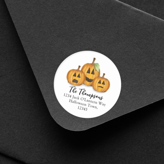 Pegatina Redonda Calabazas Lindas de Halloween para Dirección de Re (Subido por el creador)