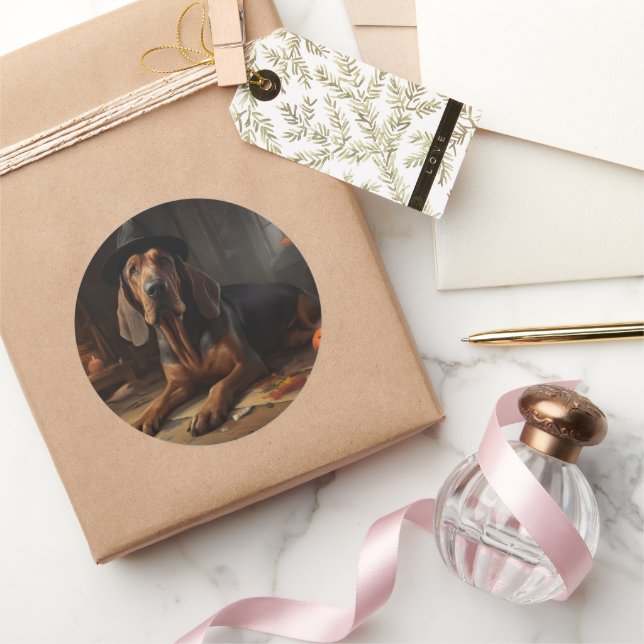 Pegatina Redonda Calabazas sangrientas aterradoras (Regalar)