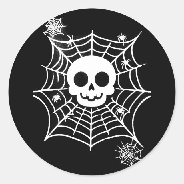 Pegatina Redonda calavera (Anverso)