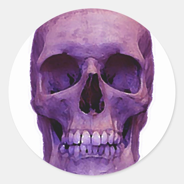 Pegatina Redonda Calavera (Anverso)