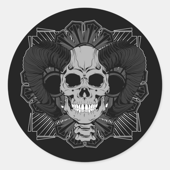 Pegatina Redonda Calavera (Anverso)