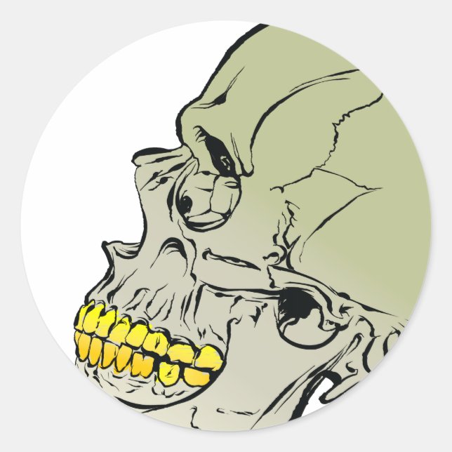 Pegatina Redonda Calavera (Anverso)