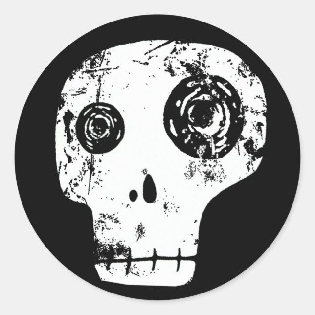 Pegatina Redonda Calavera 13 (Anverso)