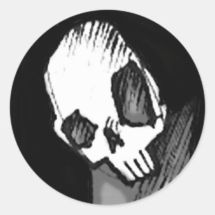 Pegatina Redonda Calavera 14