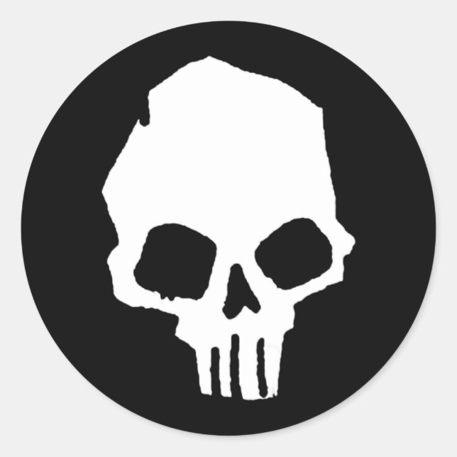 Pegatina Redonda Calavera 25 (Anverso)
