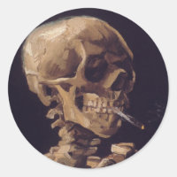 Calavera con un cigarrillo en llamas - Vincent Van