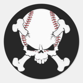 Pegatina Redonda Calavera de béisbol