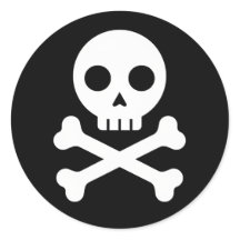 Calavera de Dibujos Animados y Huesos Cruzados