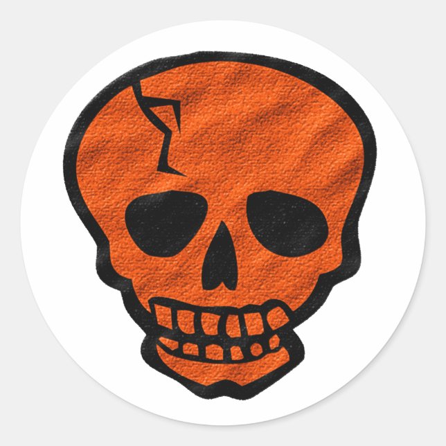 Pegatina Redonda Calavera de Halloween (Anverso)