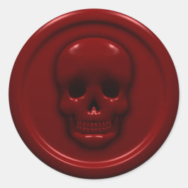 Pegatina Redonda Calavera de sangre