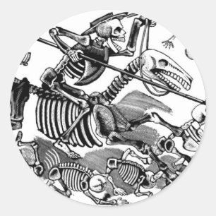 Pegatina Redonda "Calavera del Don Quijote" circa 1900's temprano