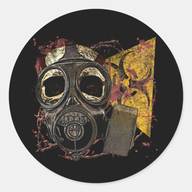 Pegatina Redonda Calavera en el respirador (Anverso)