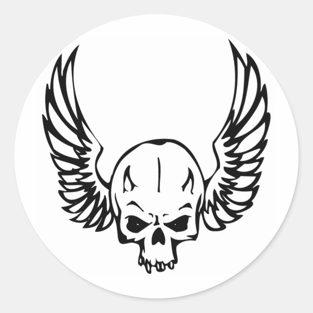 Pegatina Redonda Calavera humana (Anverso)