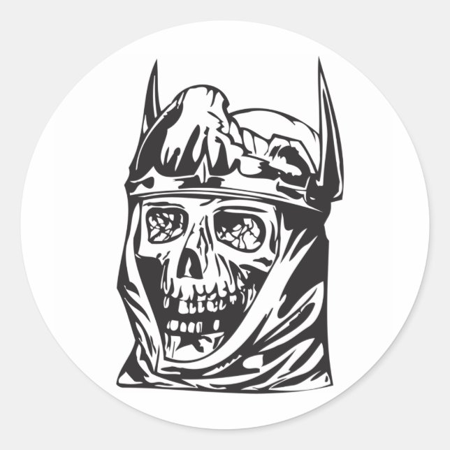 Pegatina Redonda Calavera humana 137 (Anverso)