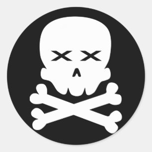Pegatina Redonda Calavera muerta