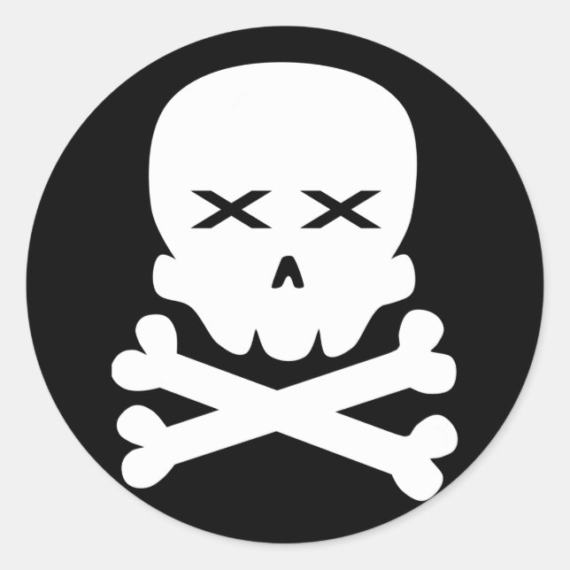 Pegatina Redonda Calavera muerta (Anverso)