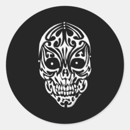 Pegatina Redonda Calavera tribal