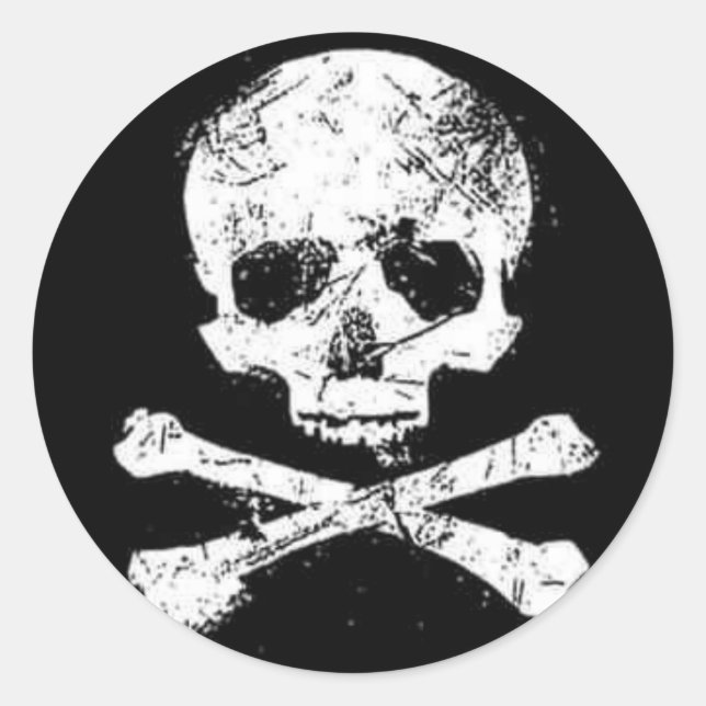 Pegatina Redonda calaveras (Anverso)