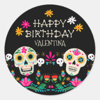 Calaveras de Azúcar del Día de Muertos Feliz Cumpl