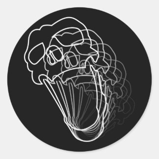 Pegatina Redonda Calaveras que se desvanecen