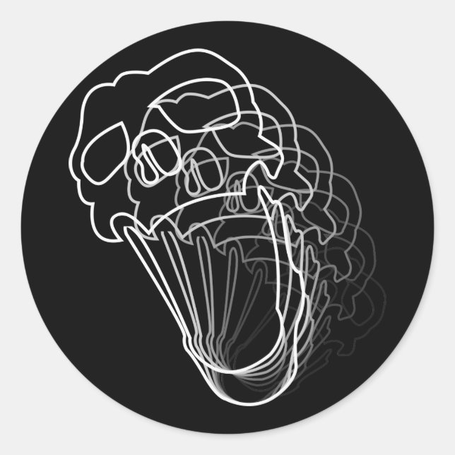 Pegatina Redonda Calaveras que se desvanecen (Anverso)