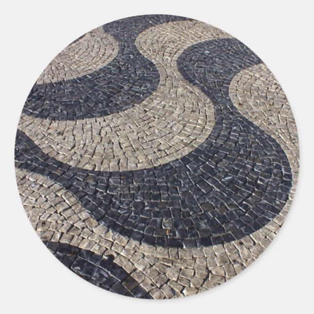 Pegatina Redonda Calçada Portuguesa (Anverso)