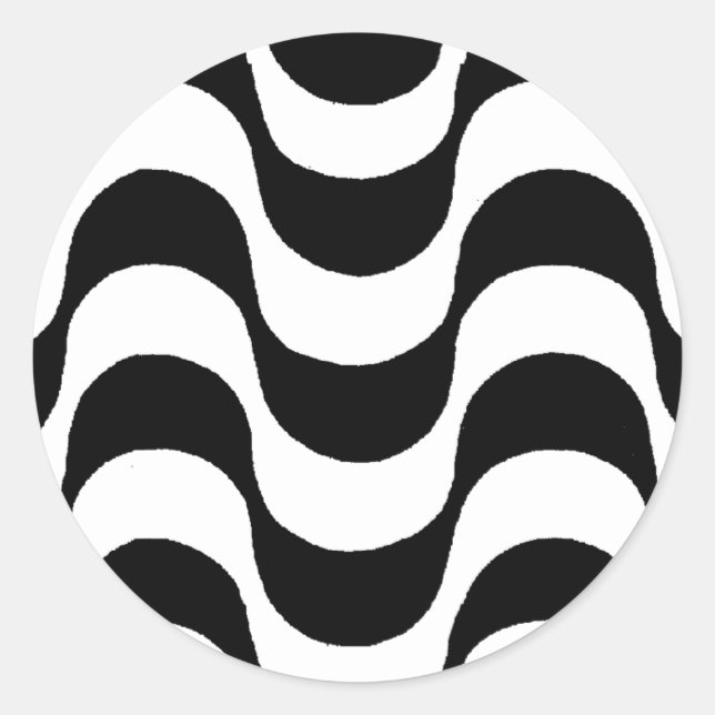 Pegatina Redonda Calçadão de Copacabana Río de Janeiro Brasil (Anverso)